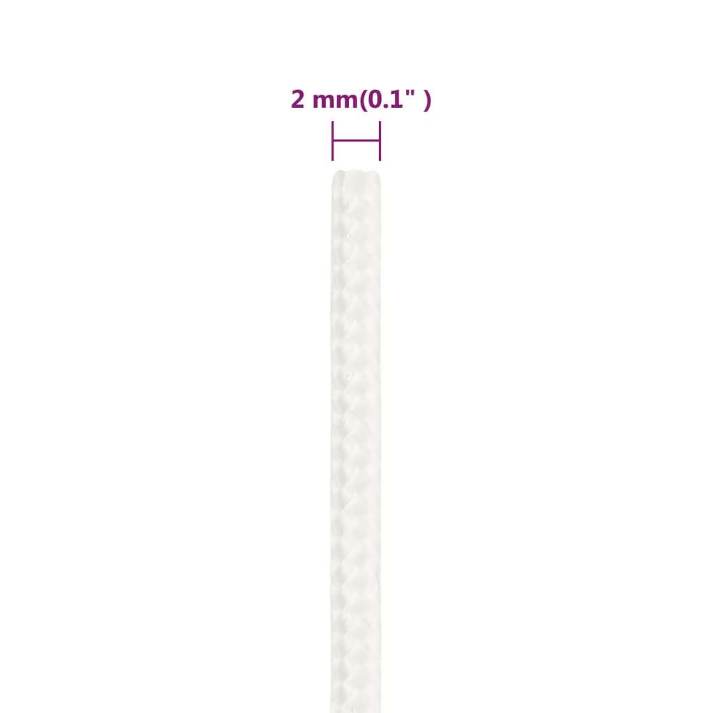 Valties virvė, visiškai balta, 2mm, 25m, polipropilenas