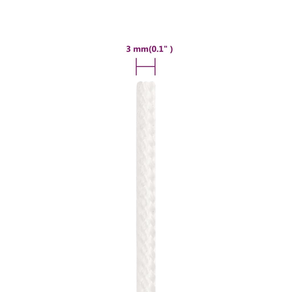 Valties virvė, visiškai balta, 3mm, 25m, polipropilenas