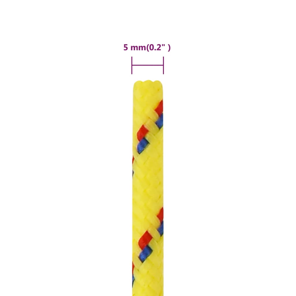 Valties virvė, geltonos spalvos, 5mm, 25m, polipropilenas