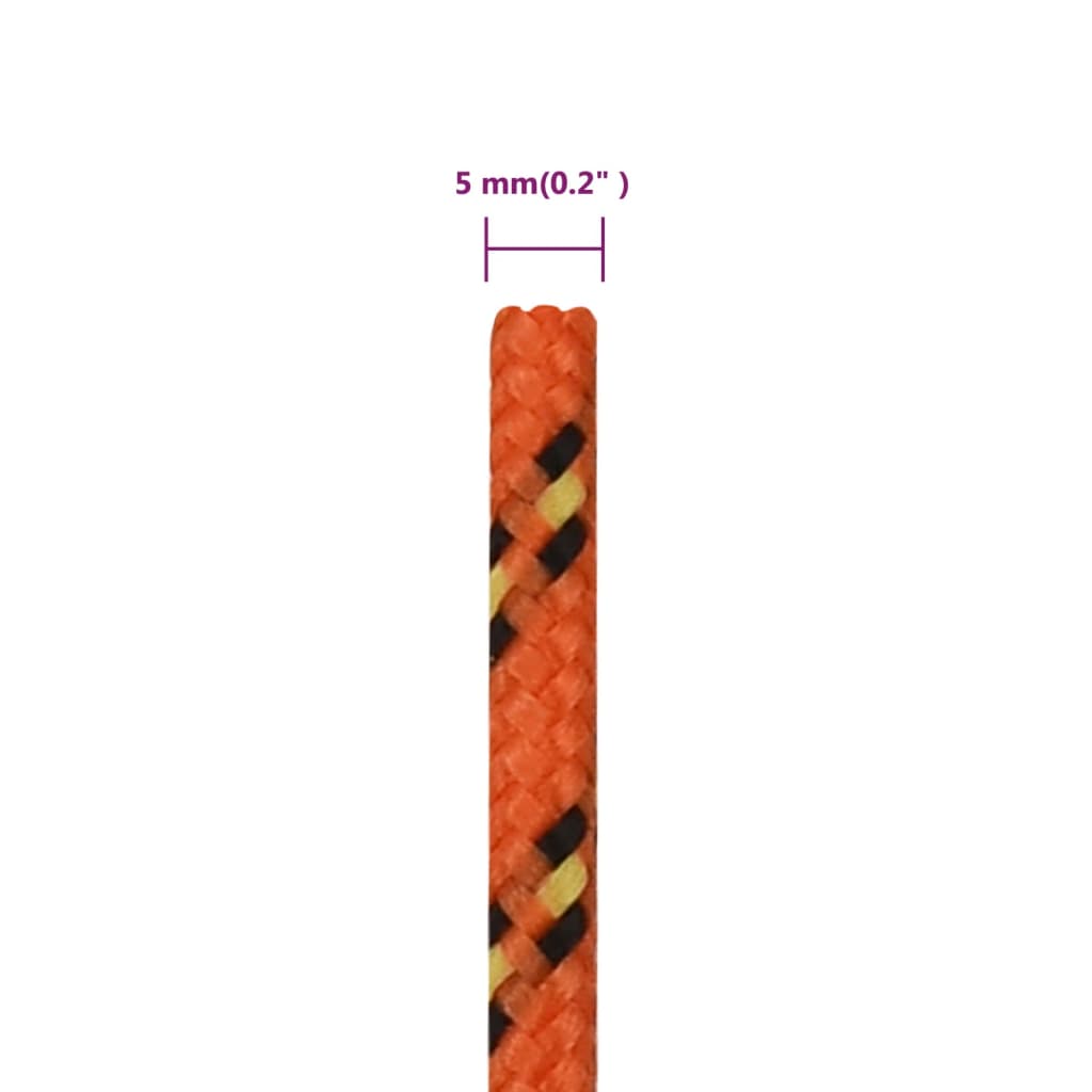 Valties virvė, oranžinės spalvos, 5mm, 50m, polipropilenas