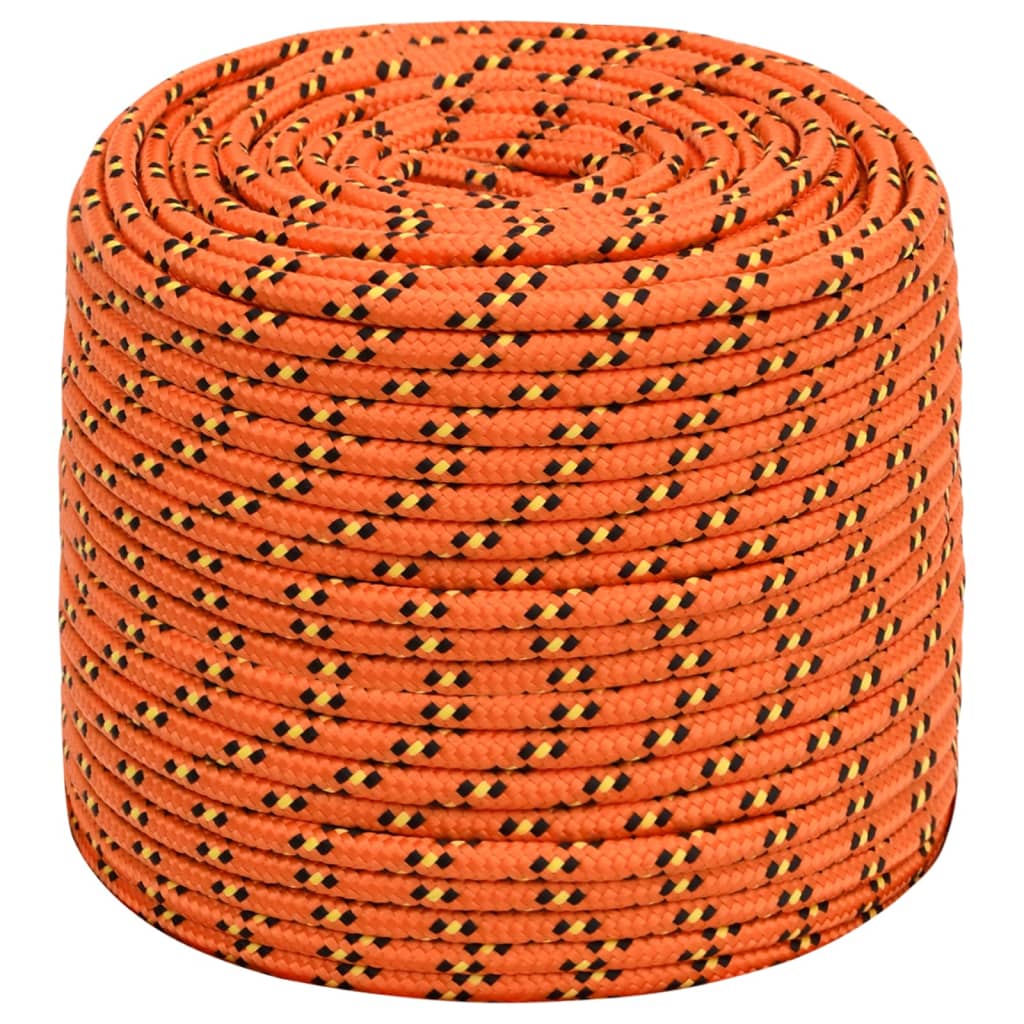 Valties virvė, oranžinės spalvos, 8mm, 100m, polipropilenas
