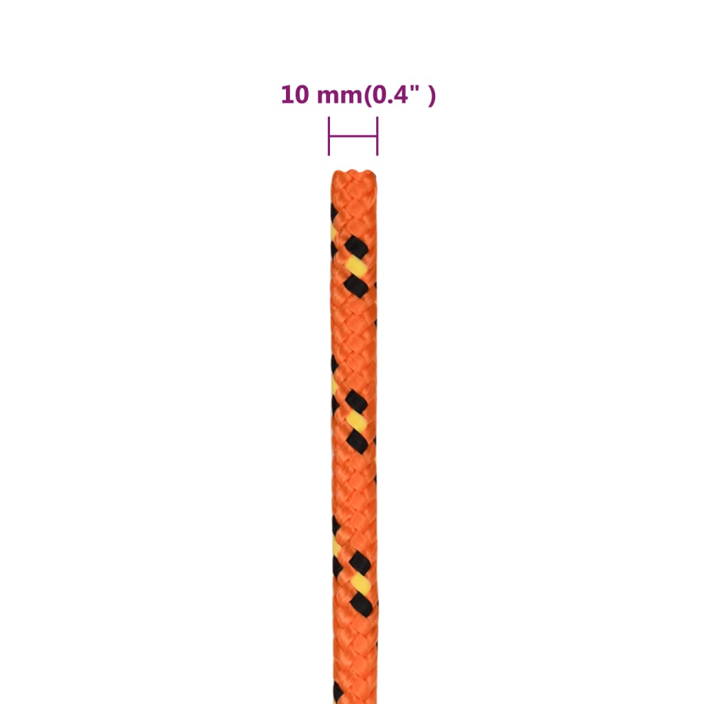 Valties virvė, oranžinės spalvos, 10mm, 50m, polipropilenas