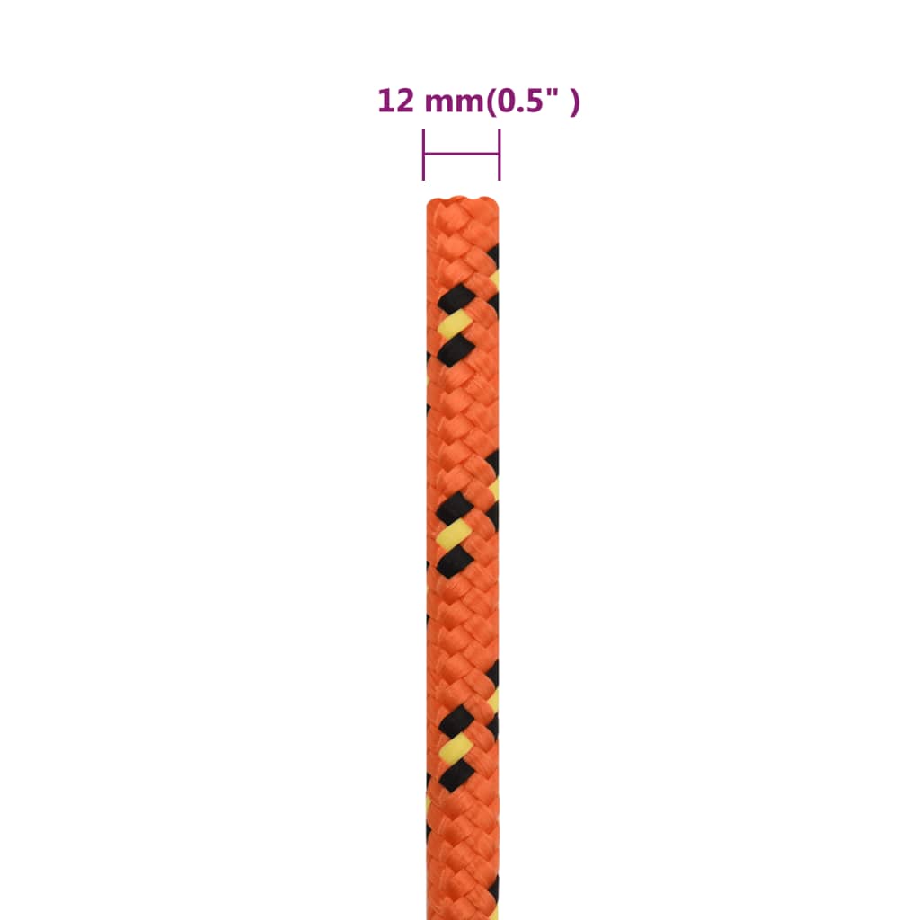 Valties virvė, oranžinės spalvos, 12mm, 250m, polipropilenas