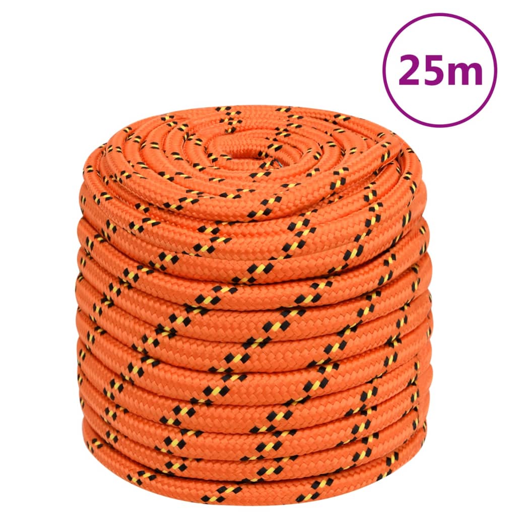 Valties virvė, oranžinės spalvos, 16mm, 25m, polipropilenas