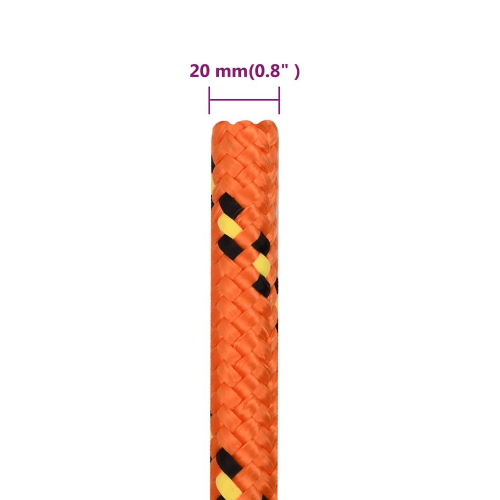 Valties virvė, oranžinės spalvos, 20mm, 100m, polipropilenas