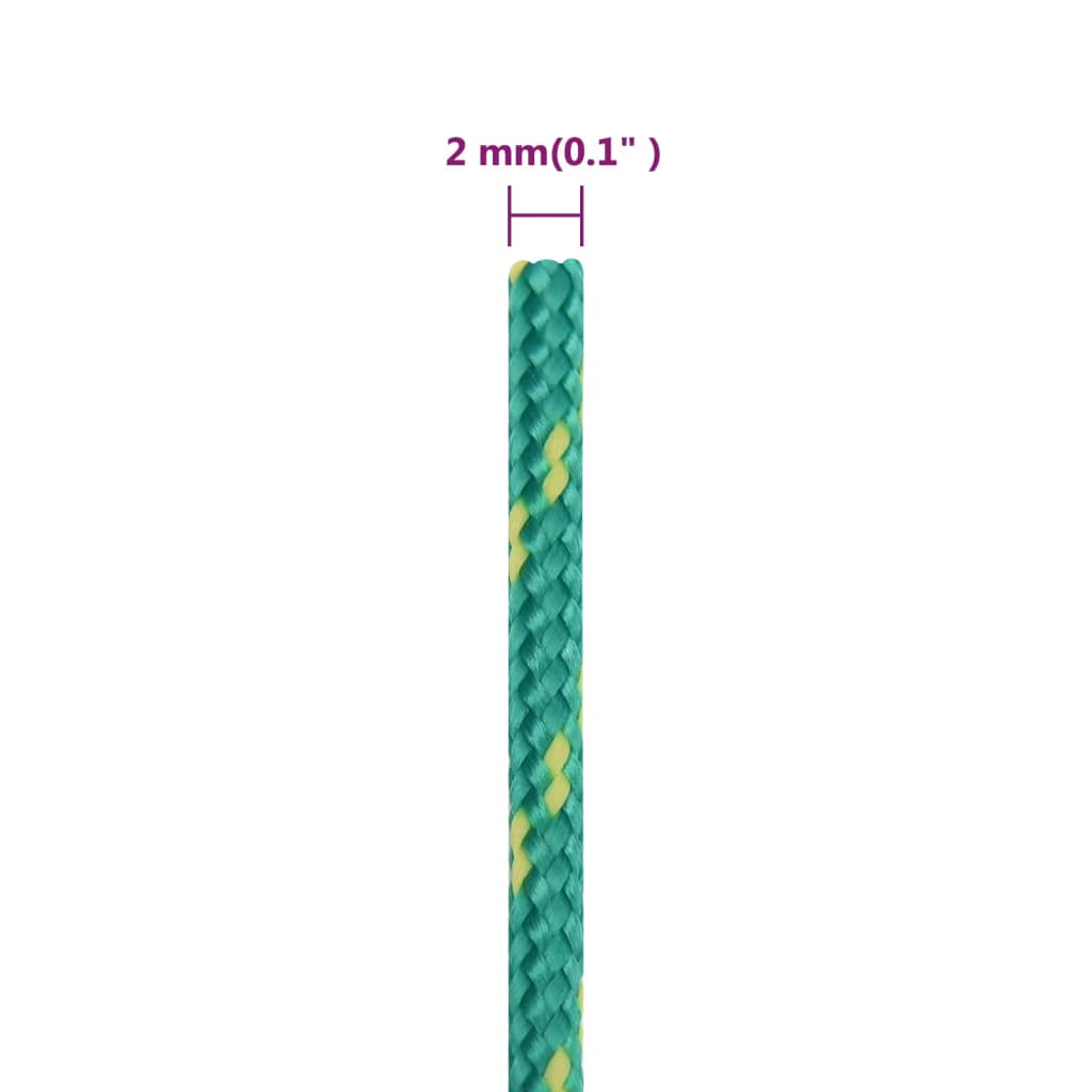 Valties virvė, žalios spalvos, 2mm, 50m, polipropilenas