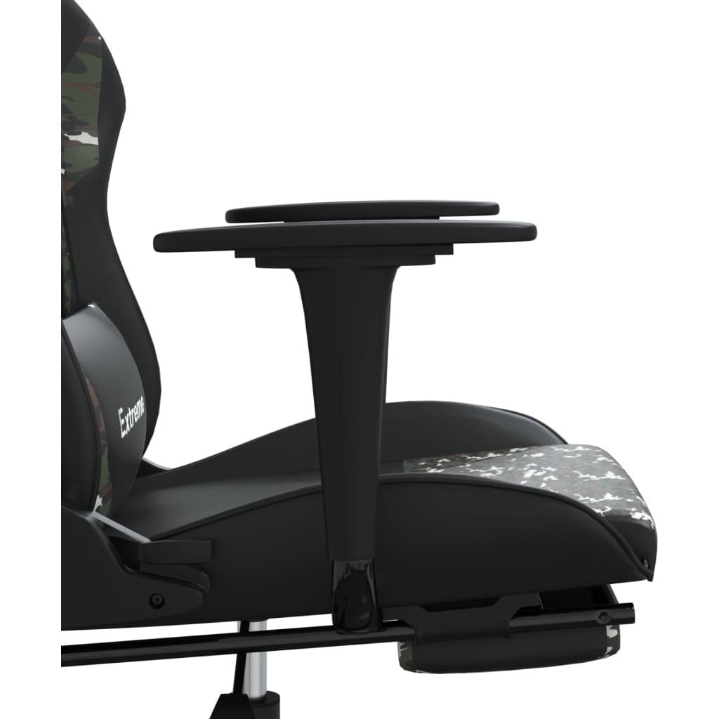 Masažinė žaidimų kėdė, juoda/kamufliažinė, dirbtinė oda