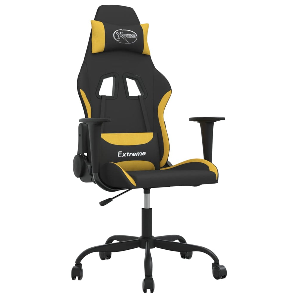 Pasukama žaidimų kėdė, juoda ir šviesiai geltona, audinys (34547)