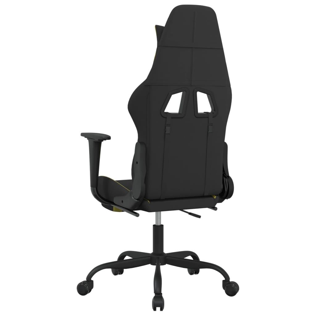 Masažinė žaidimų kėdė su pakoja, juoda/šviesiai žalia, audinys (34548)