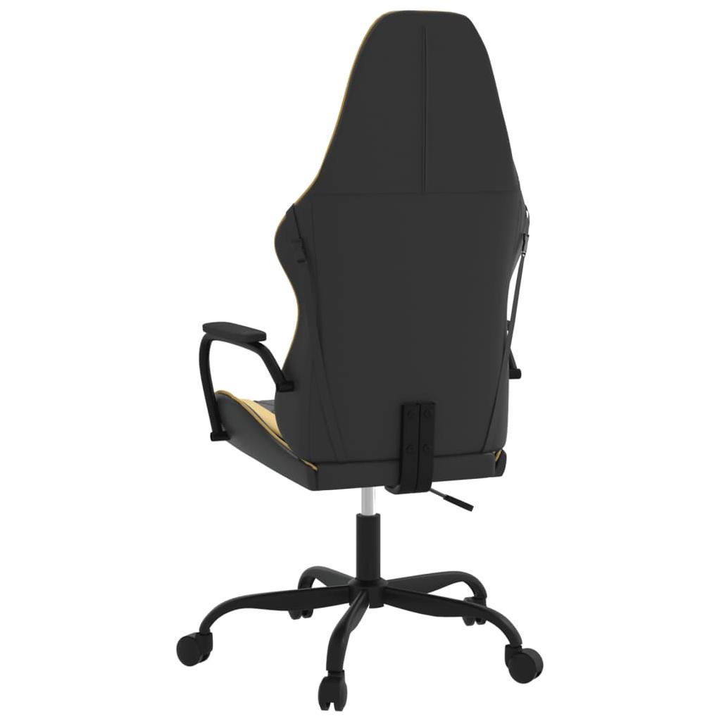 Masažinė žaidimų kėdė, juodos ir auksinės spalvos, dirbtinė oda (34553)