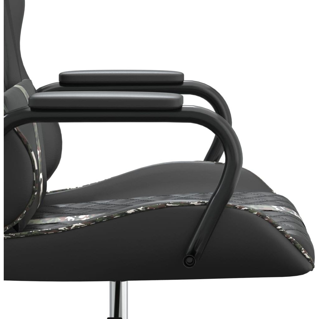 Masažinė žaidimų kėdė, juoda ir kamufliažinė, dirbtinė oda
