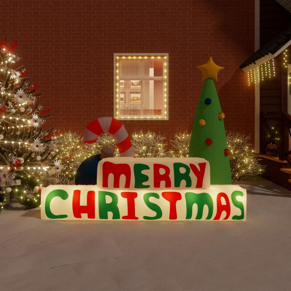 Pripučiama dekoracija Merry Christmas su LED lemputėmis, 197cm
