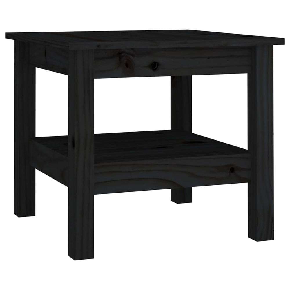Kavos staliukas, juodas, 45x45x40cm, pušies medienos masyvas
