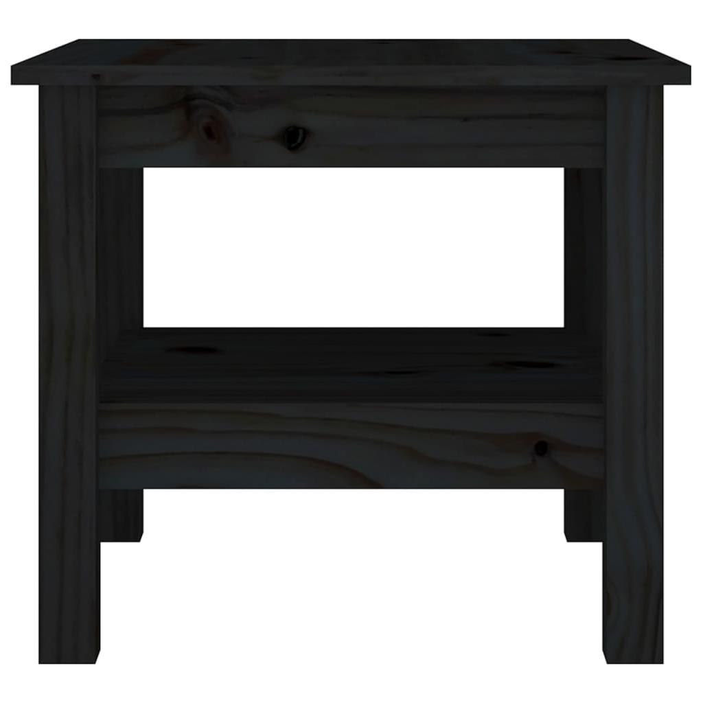 Kavos staliukas, juodas, 45x45x40cm, pušies medienos masyvas