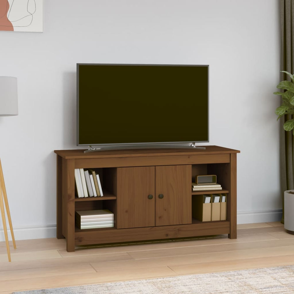 Televizoriaus spintelė, medaus ruda, 103x36,5x52cm, pušis