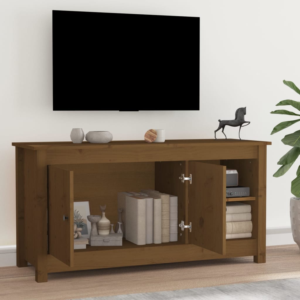 Televizoriaus spintelė, medaus ruda, 103x36,5x52cm, pušis