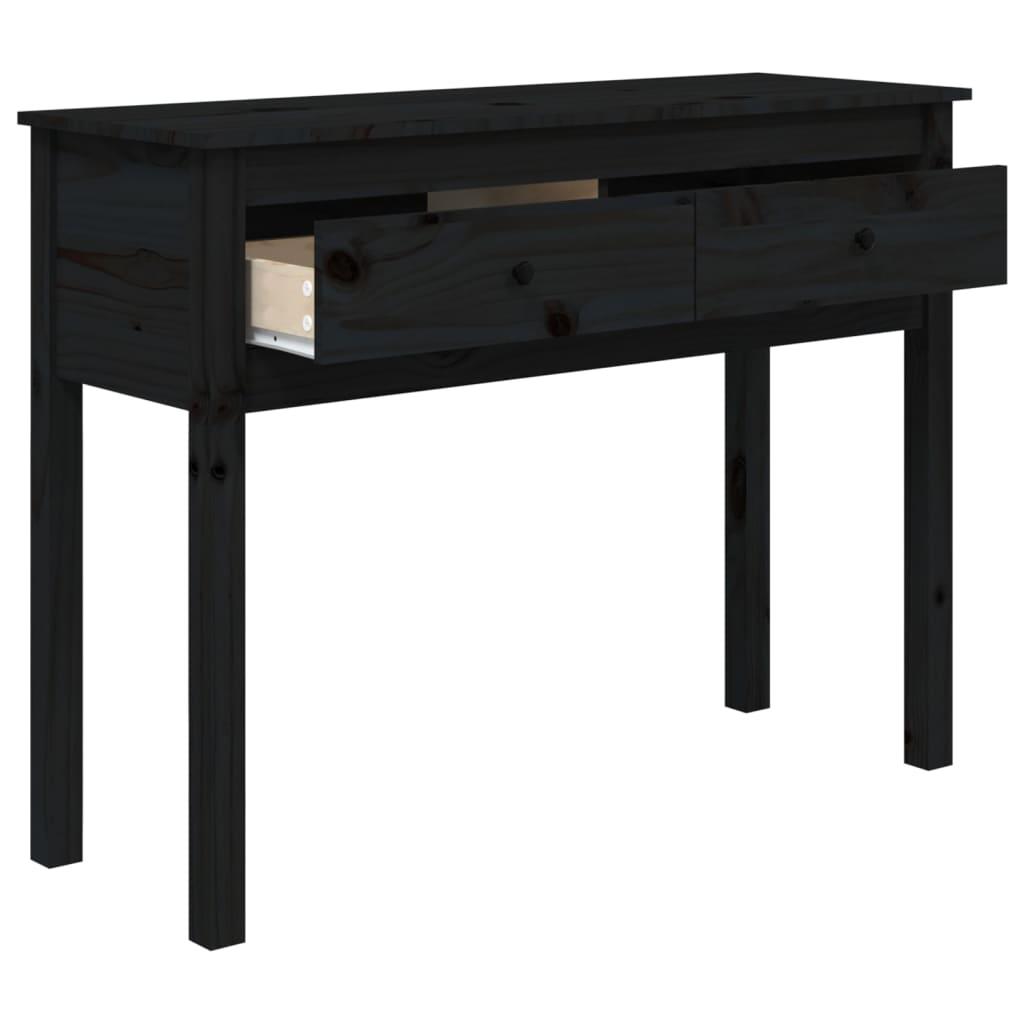 Konsolinis staliukas, juodas, 100x35x75cm, pušies masyvas