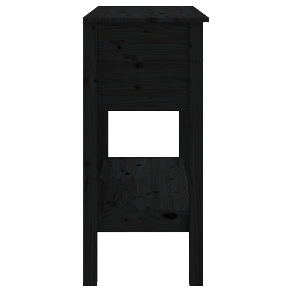 Konsolinis staliukas, juodas, 75x35x75cm, pušies masyvas