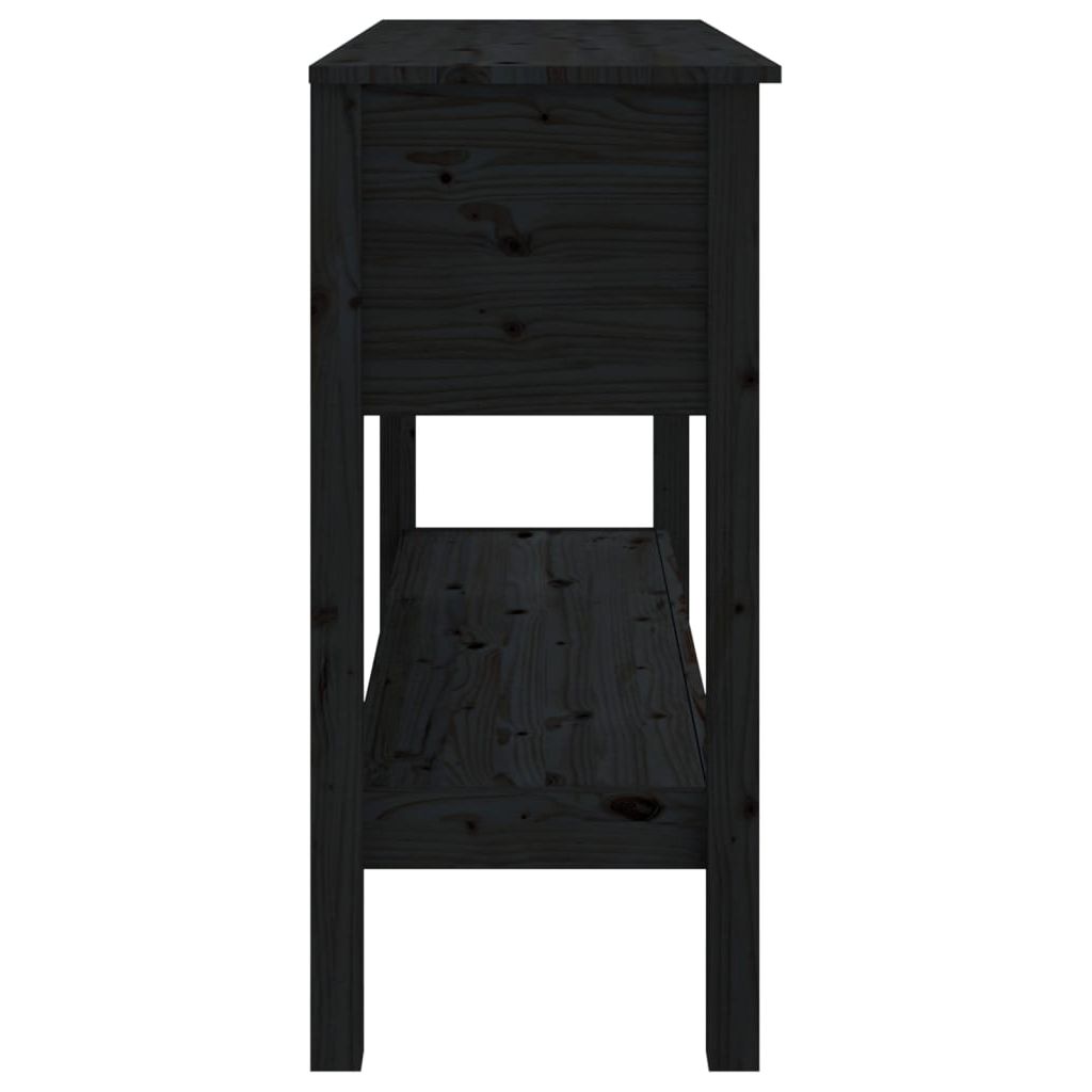 Konsolinis staliukas, juodas, 100x35x75cm, pušies masyvas