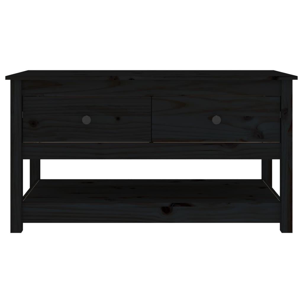 Kavos staliukas, juodas, 102x49x55cm, pušies medienos masyvas