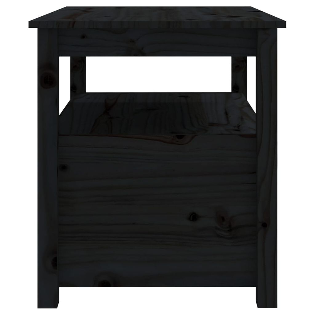 Kavos staliukas, juodas, 71x49x55cm, pušies medienos masyvas