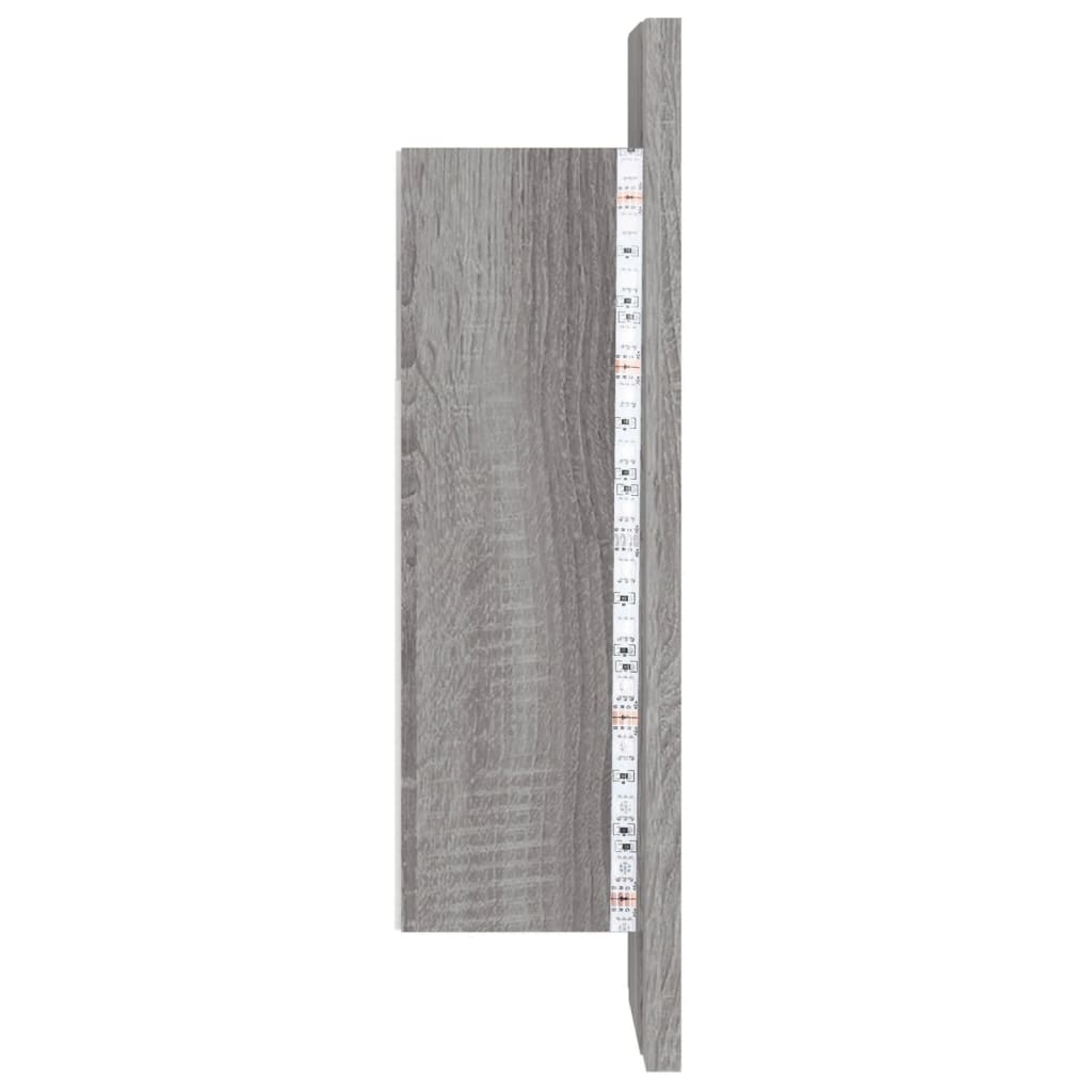 Veidrodinė LED vonios spintelė, pilka, 40x12x45cm, mediena