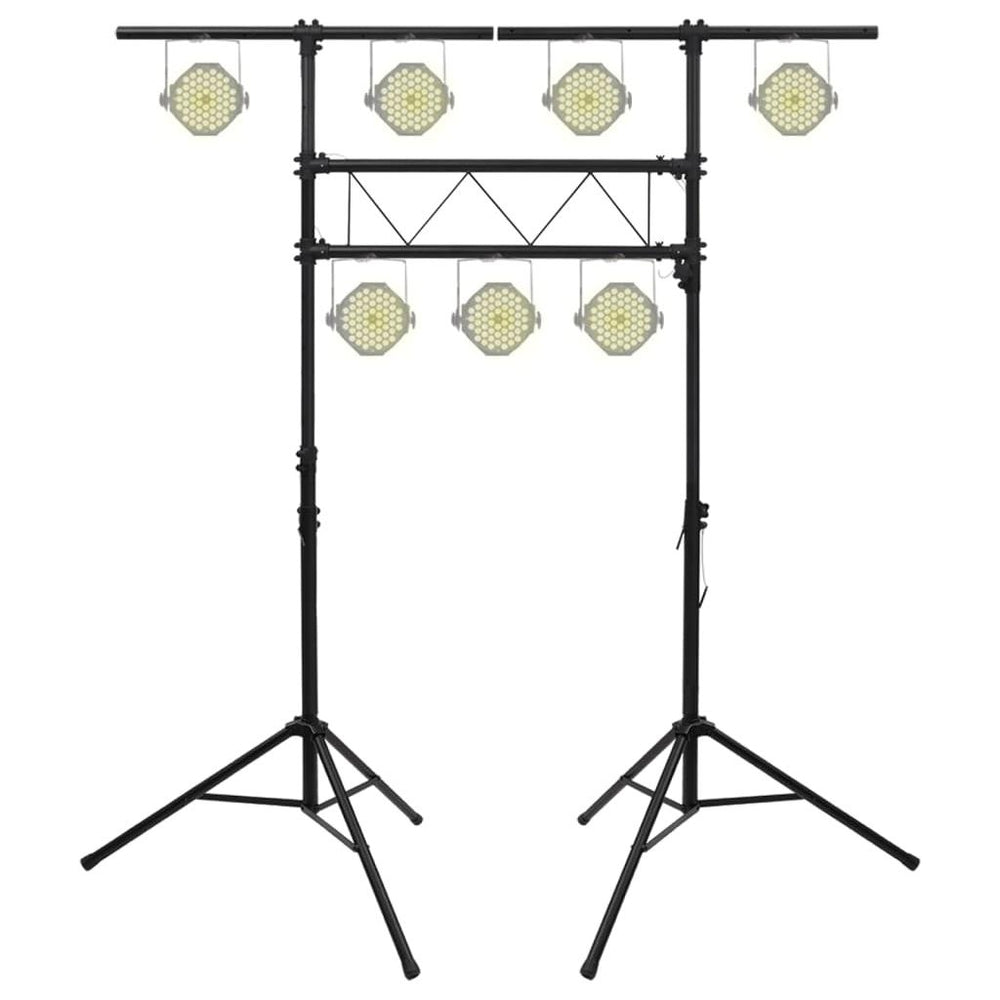 Apšvietimo stovas, juodos spalvos, 238x115x(180–300)cm, plienas