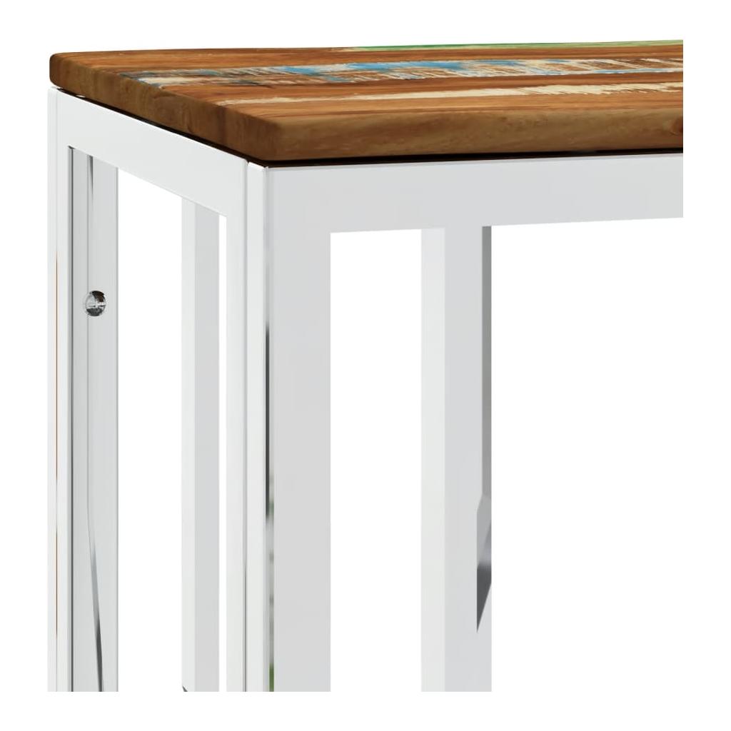 Konsolinis staliukas, sidabrinis, plienas ir perdirbta mediena