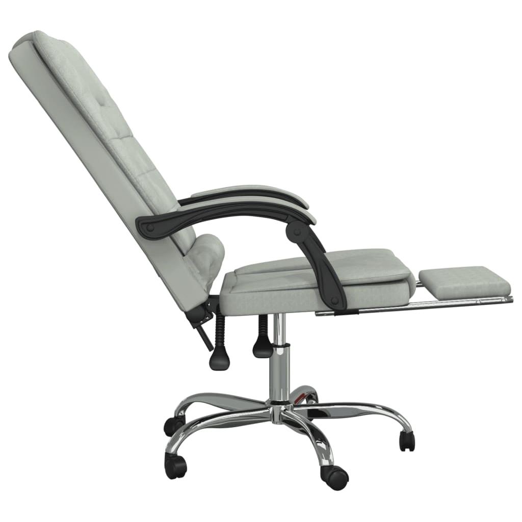 Atlošiama masažinė biuro kėdė, šviesiai pilkos spalvos, aksomas