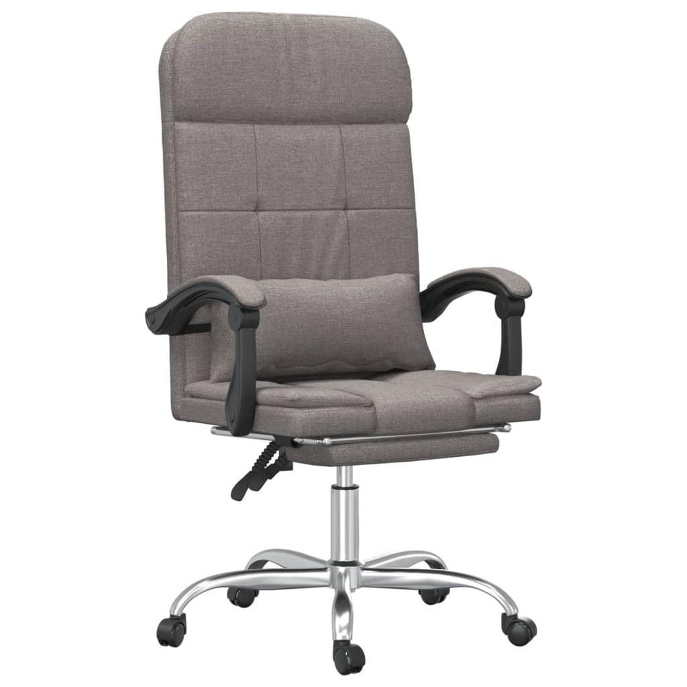 Atlošiama masažinė biuro kėdė su pakoja, taupe spalvos, audinys
