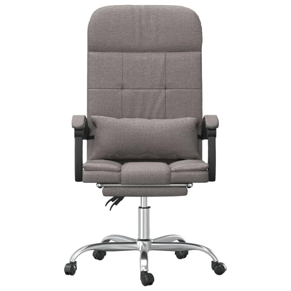 Atlošiama masažinė biuro kėdė su pakoja, taupe spalvos, audinys