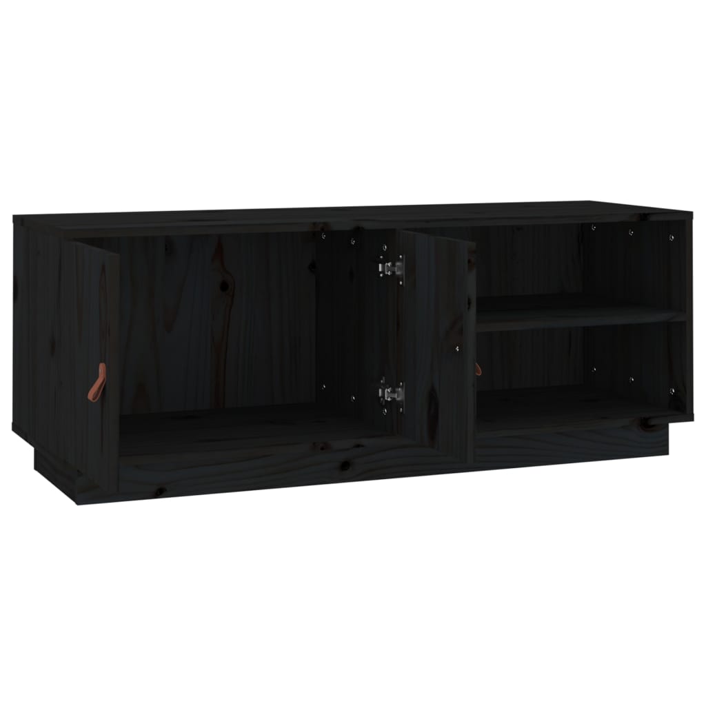 Televizoriaus spintelė, juoda, 105x34x40cm, pušies masyvas