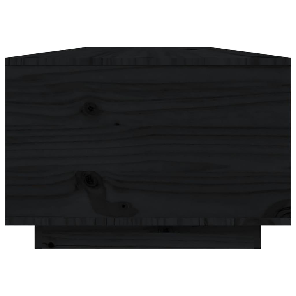 Kavos staliukas, juodas, 80x50x35,5cm, pušies medienos masyvas