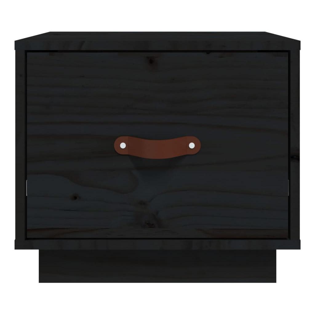 Naktinė spintelė, juoda, 40x34x35cm, pušies medienos masyvas