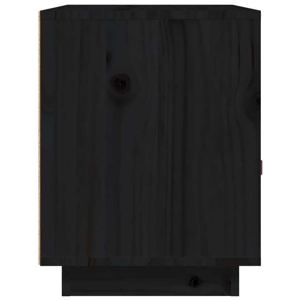 Naktinė spintelė, juoda, 40x34x45cm, pušies medienos masyvas