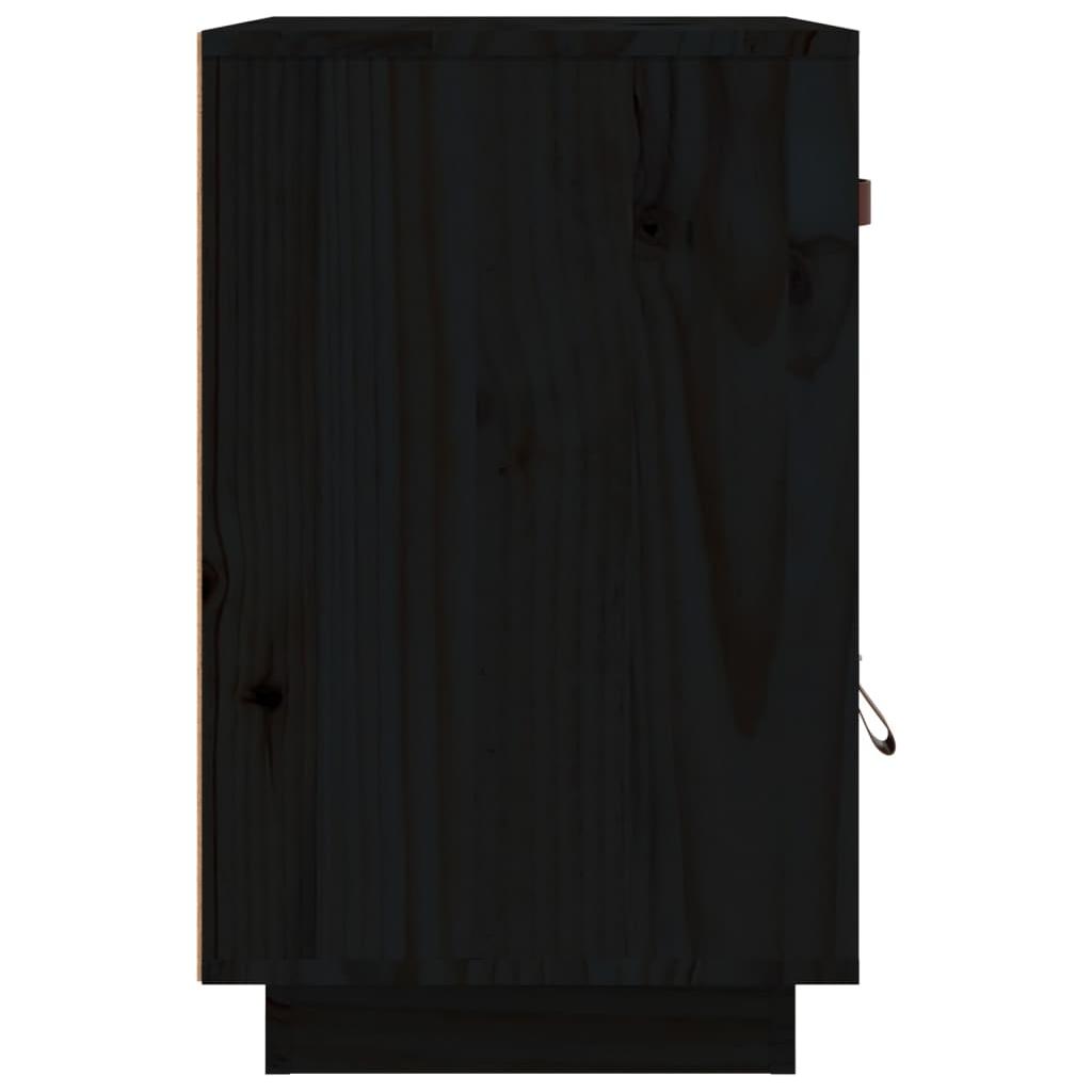 Naktinė spintelė, juoda, 40x34x55cm, pušies medienos masyvas
