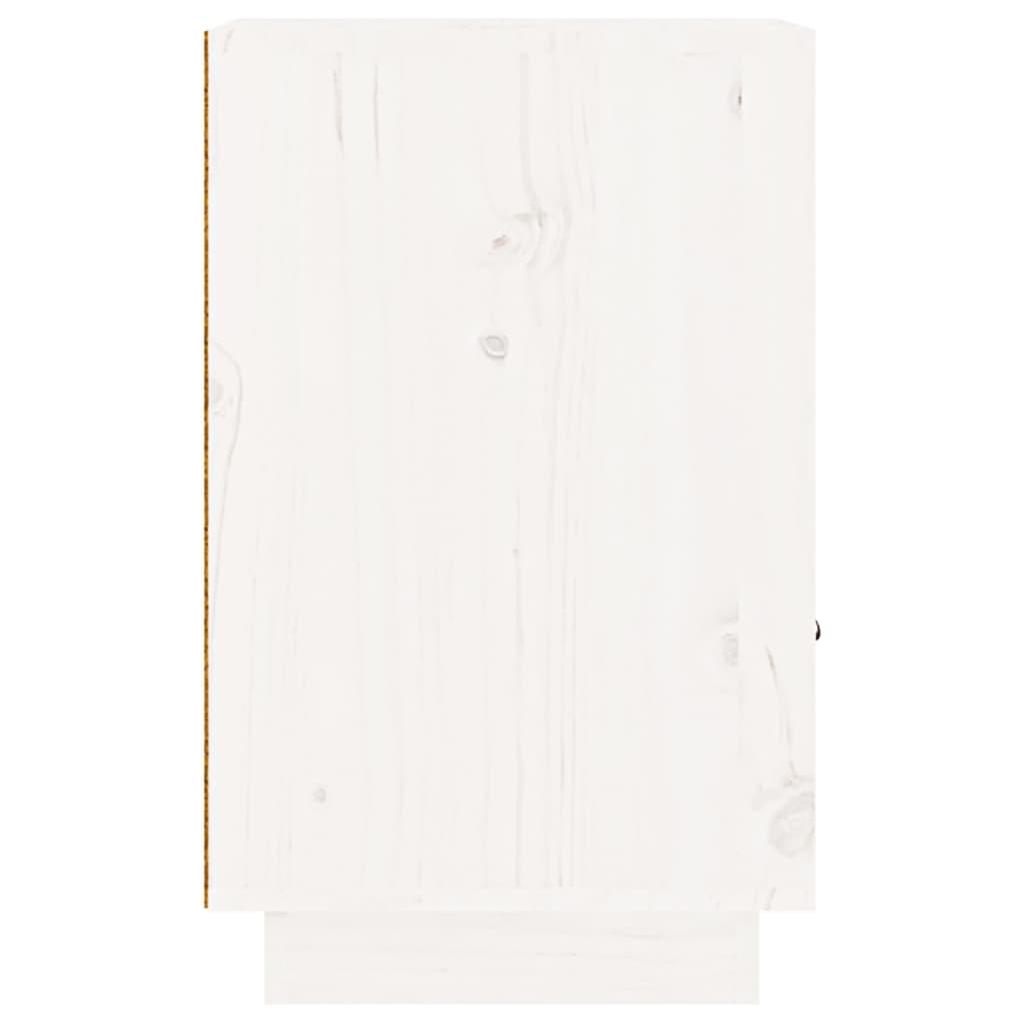 Naktinė spintelė, balta, 40x34x55cm, pušies medienos masyvas