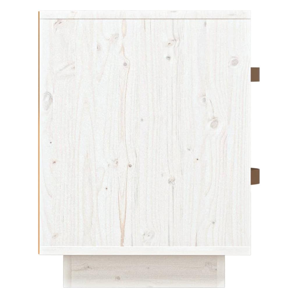Naktinė spintelė, balta, 40x34x45cm, pušies medienos masyvas