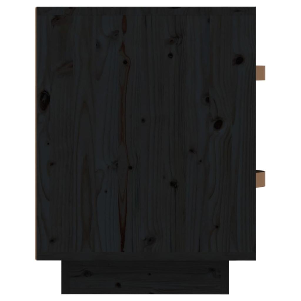 Naktinė spintelė, juoda, 40x34x45cm, pušies medienos masyvas