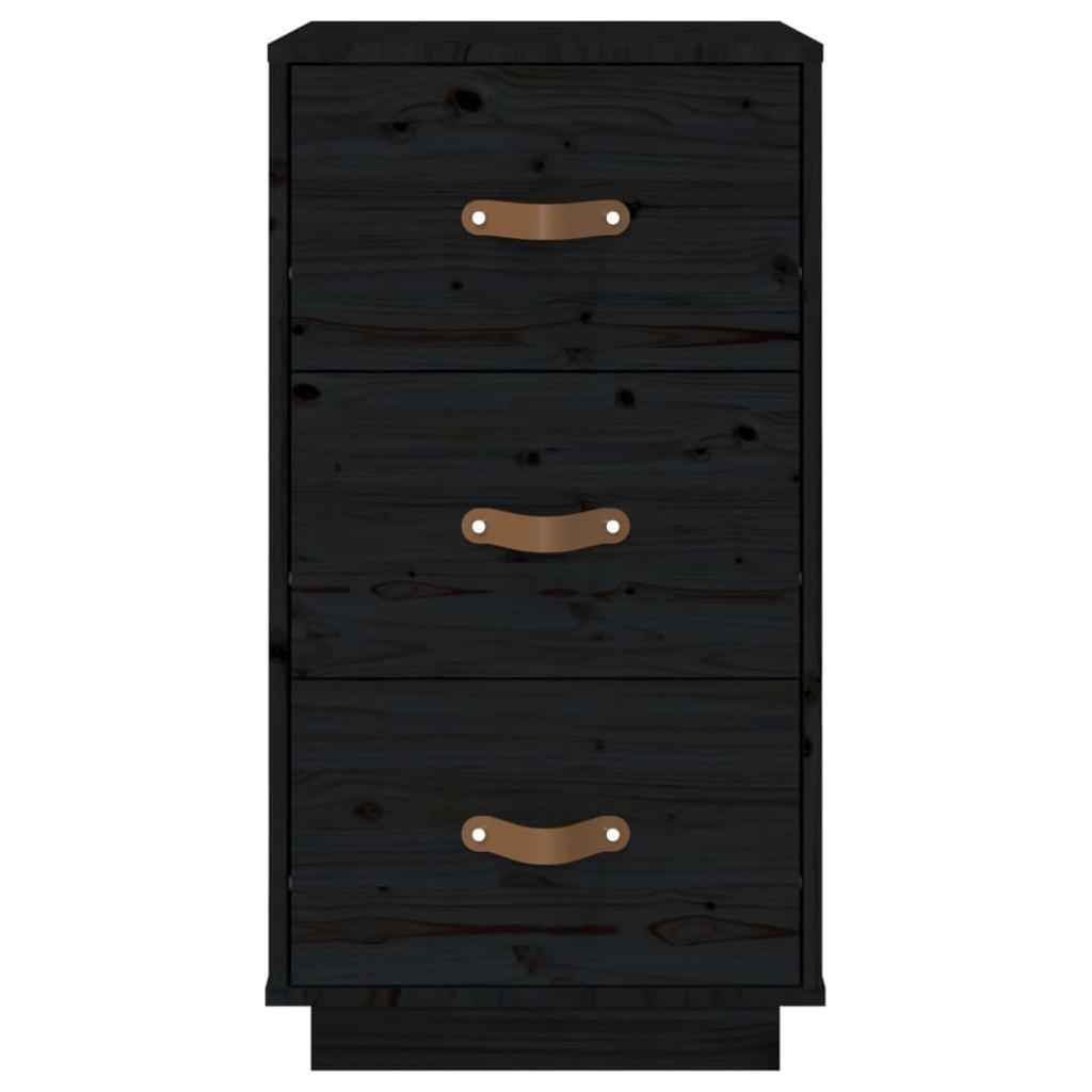 Naktinė spintelė, juoda, 40x40x75cm, pušies medienos masyvas