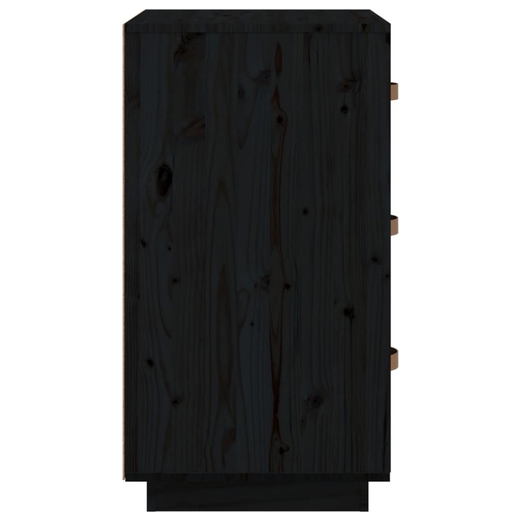 Naktinė spintelė, juoda, 40x40x75cm, pušies medienos masyvas