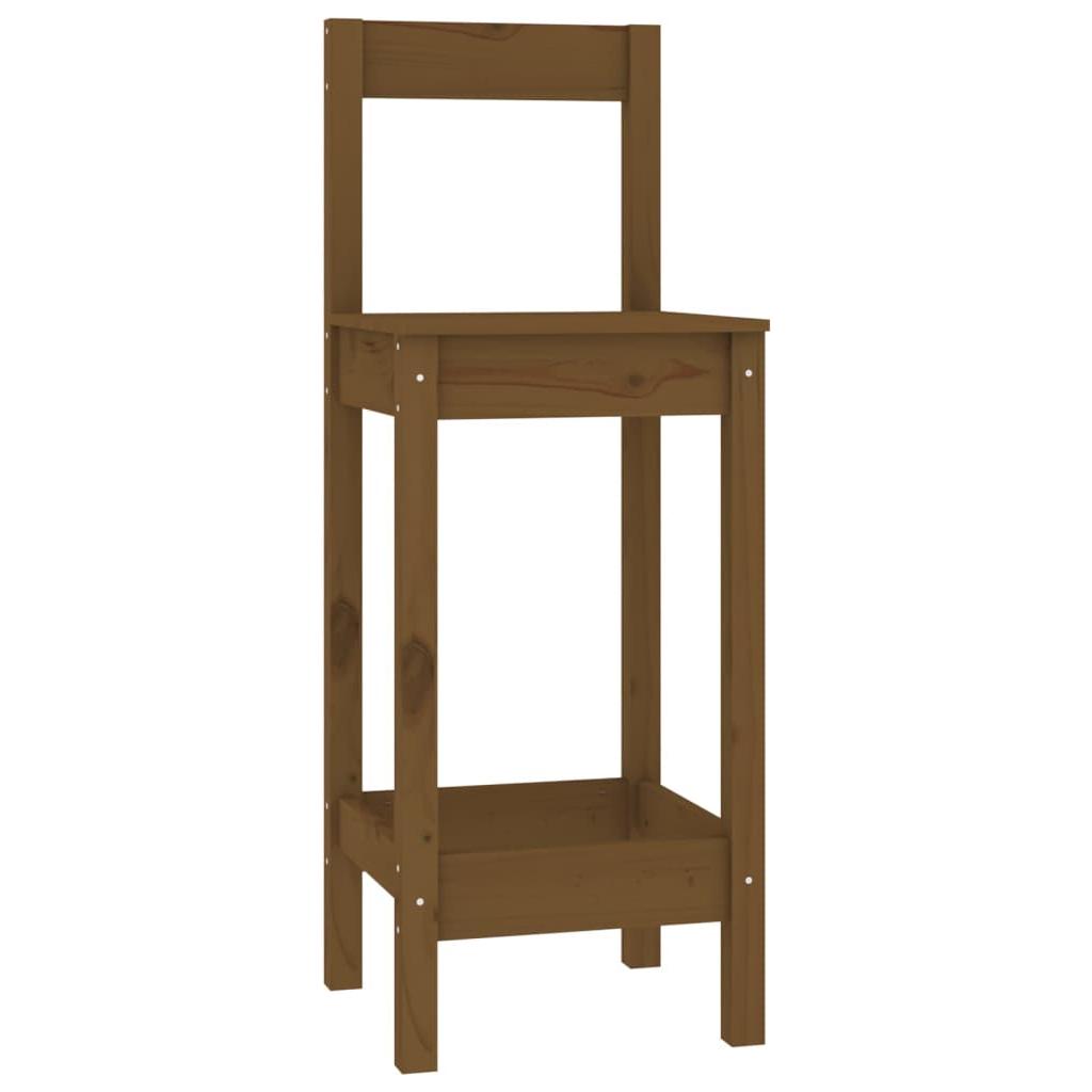Baro kėdžių komplektas, 4vnt., medaus rudas, pušies masyvas