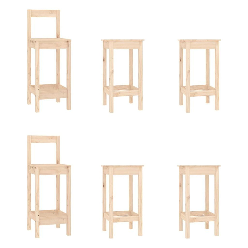 Baro kėdžių komplektas, 6vnt., pušies medienos masyvas