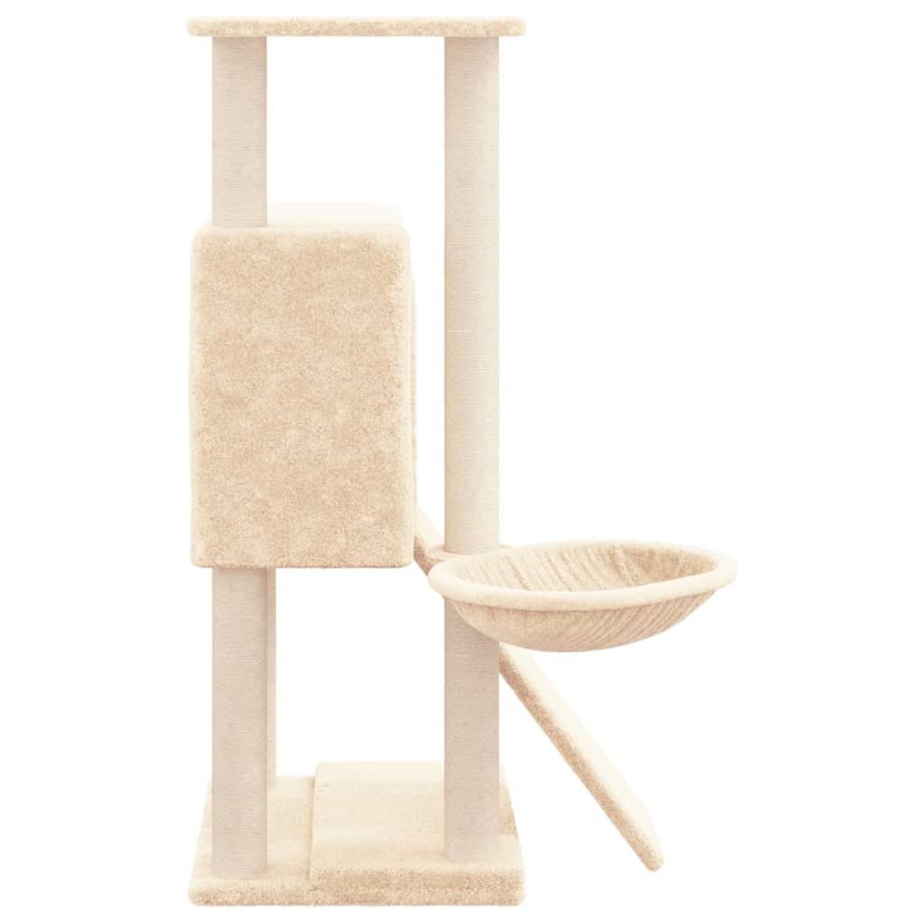 Draskyklė katėms su stovais iš sizalio, kreminės spalvos, 96cm