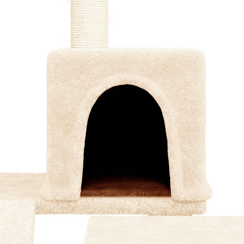 Draskyklė katėms su stovais iš sizalio, kreminės spalvos, 82cm