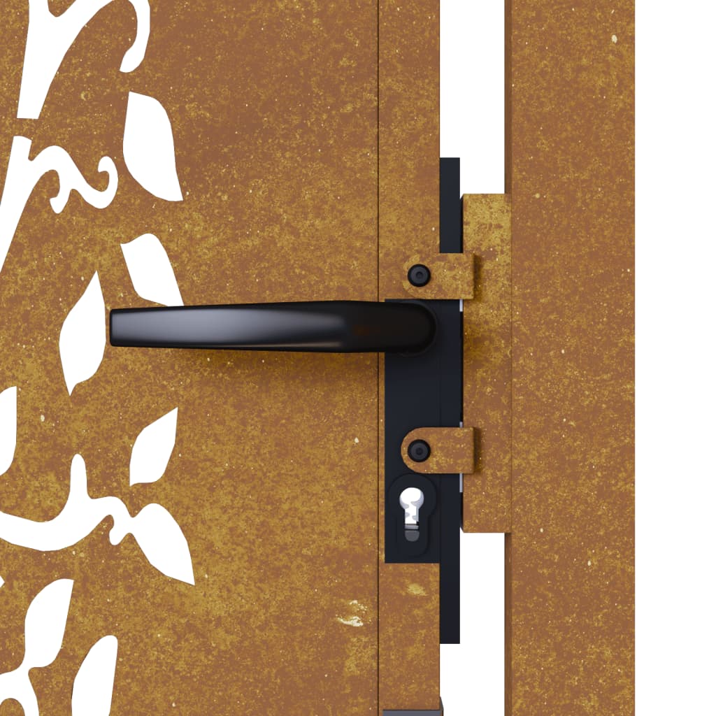 Sodo vartai, 105x180cm, corten plienas, medžio dizaino