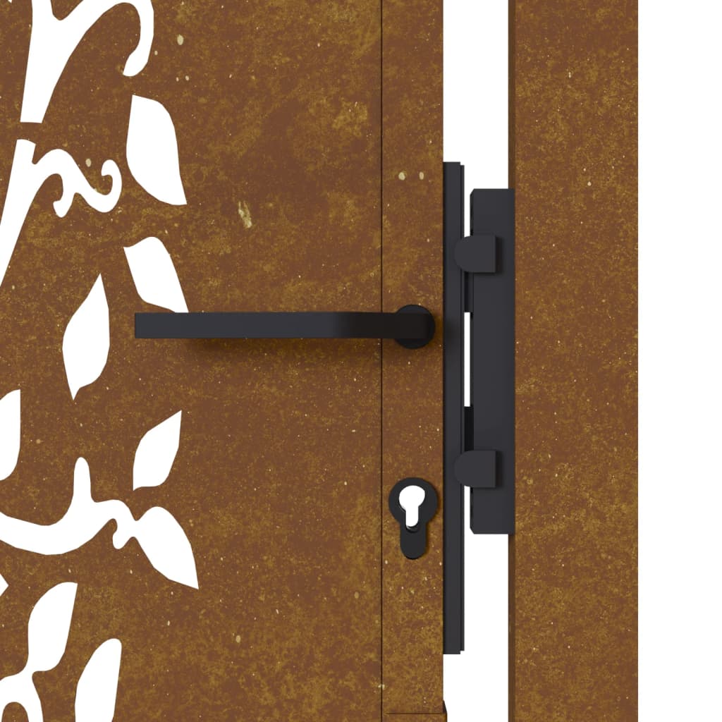 Sodo vartai, 105x205cm, corten plienas, medžio dizaino
