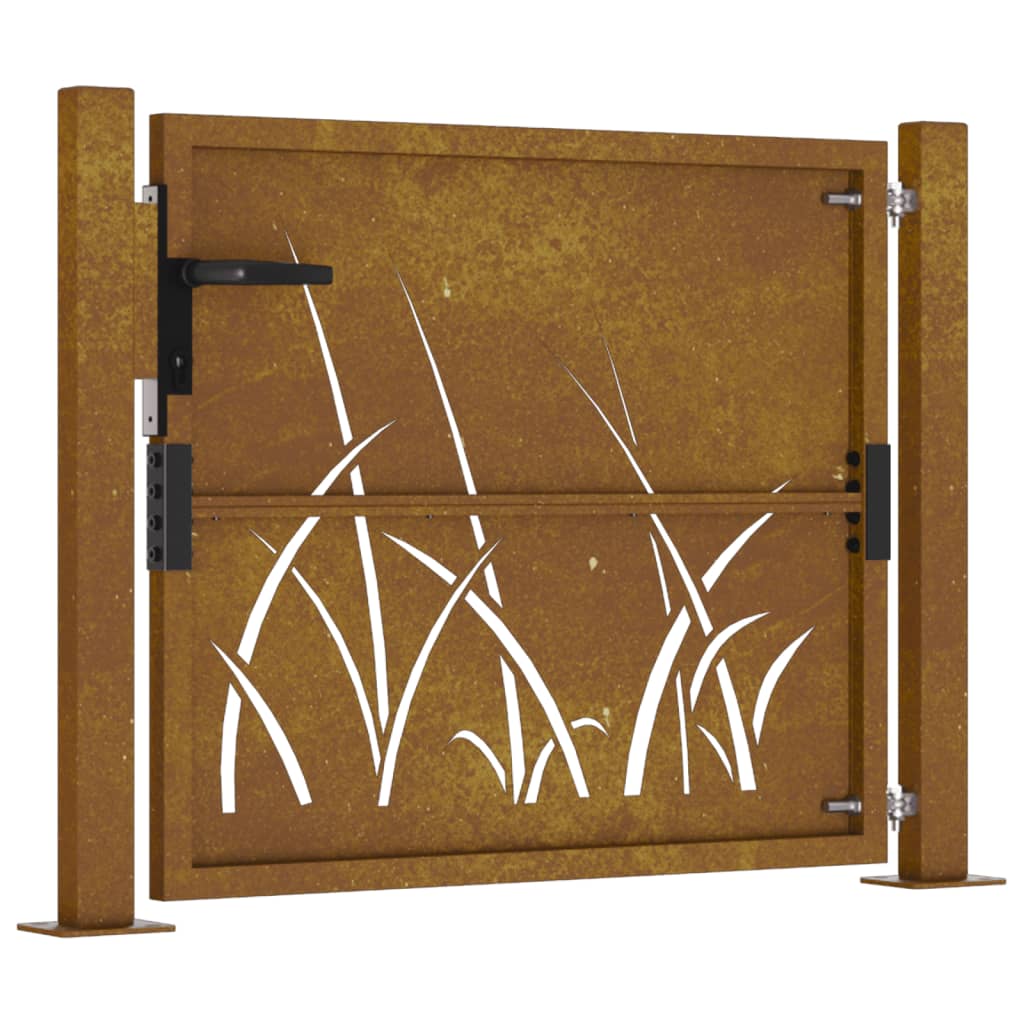 Sodo vartai, 105x80cm, corten plienas, žolės dizaino