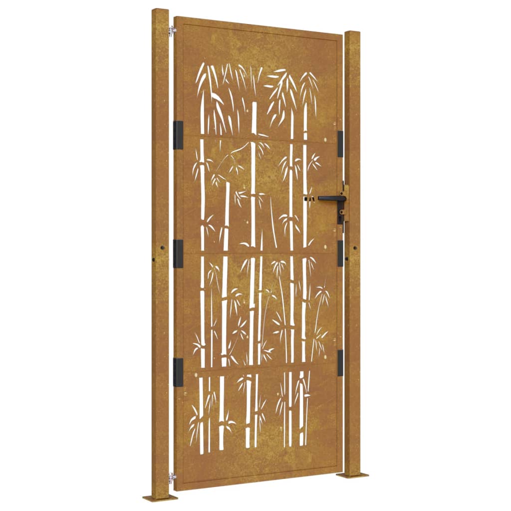 Sodo vartai, 105x180cm, corten plienas, bambuko dizaino