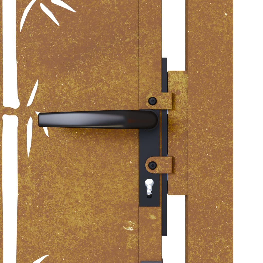 Sodo vartai, 105x205cm, corten plienas, bambuko dizaino